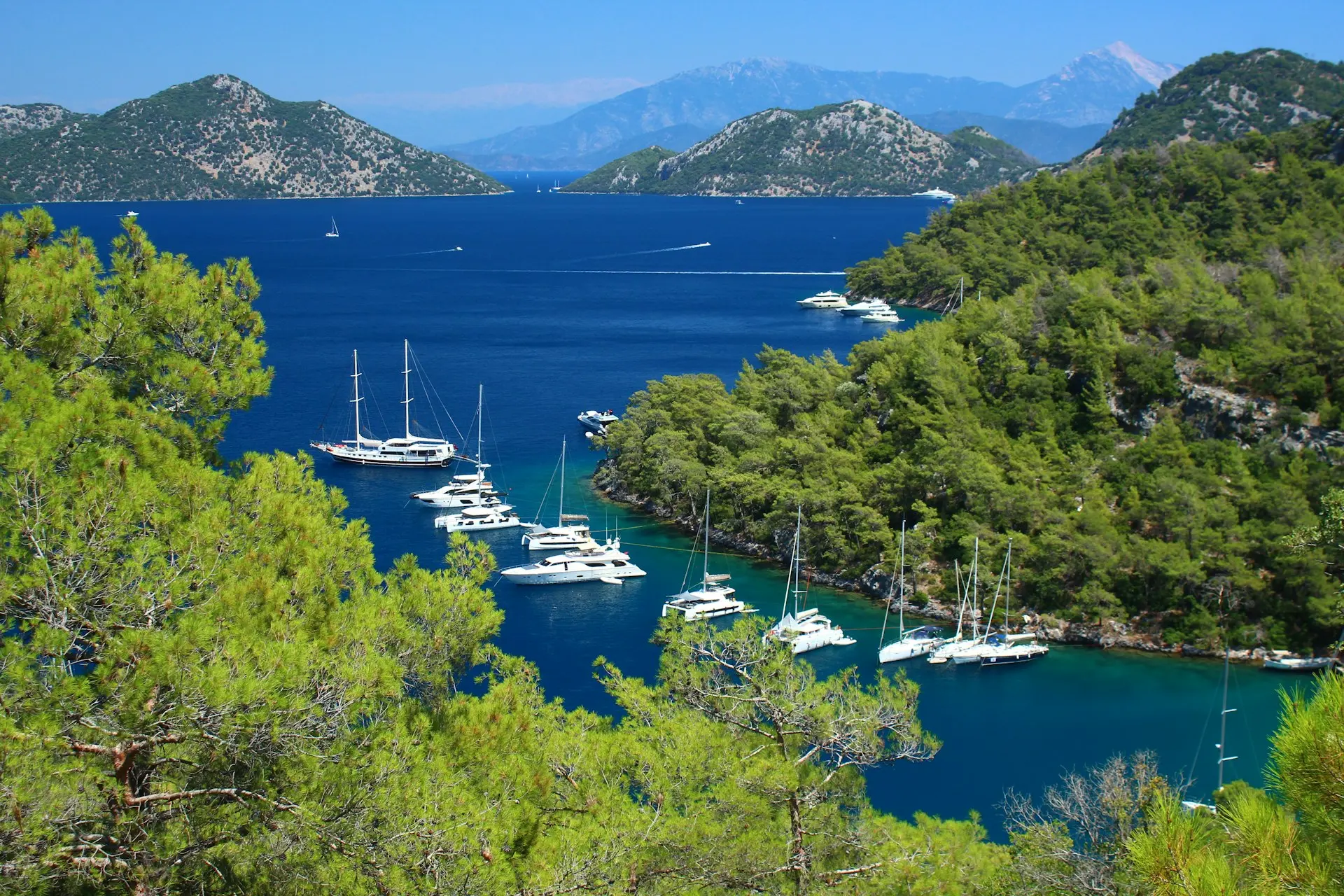 a bunch of boats that are in the water